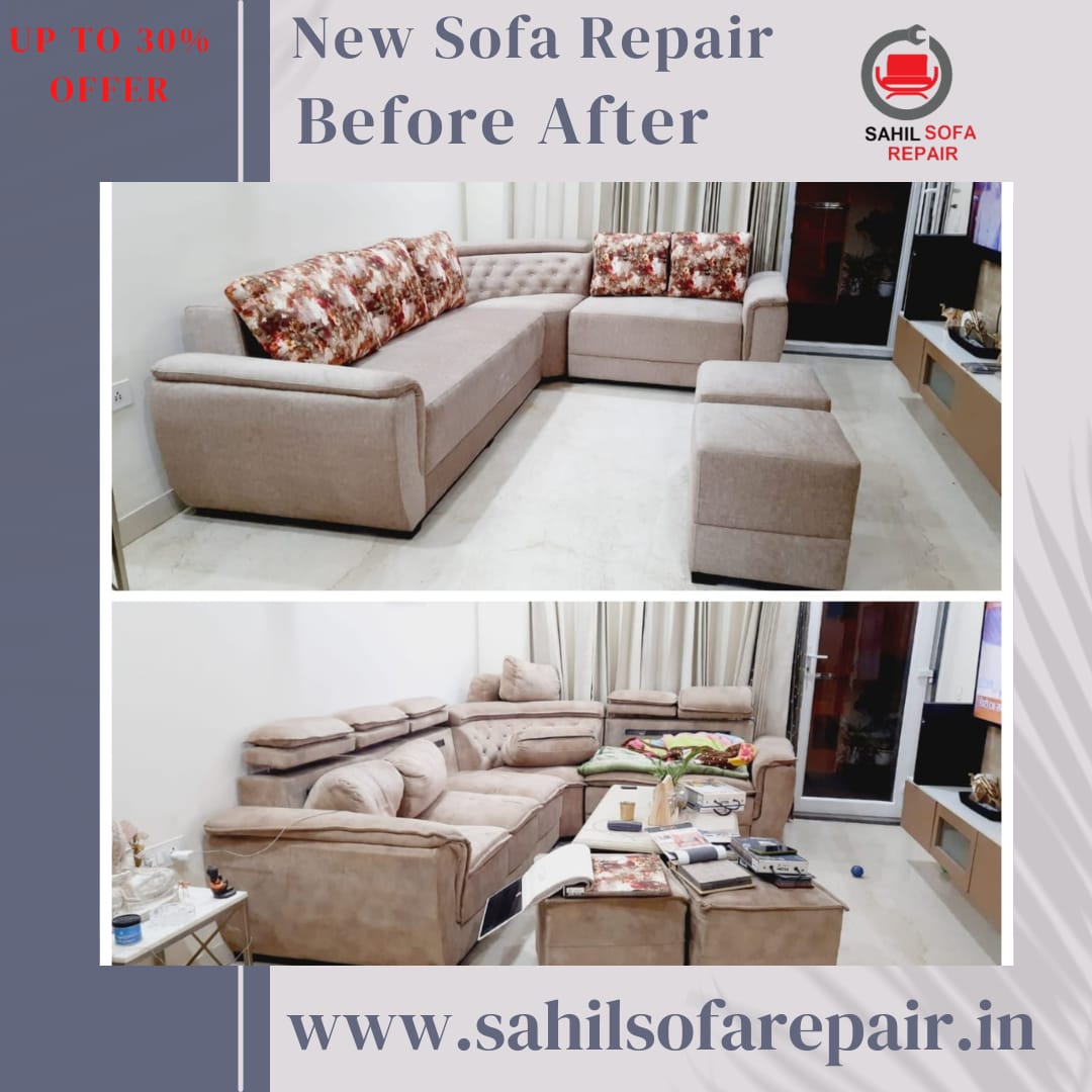 This image is describing sofa repair center in Sikandarpur gurugram